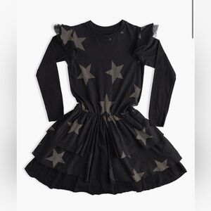 Nununu star multi layer dress girls 10-11 years black Ruffle